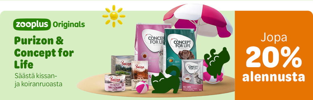 Jopa 20% alennusta. zooplus Originals. Purizon & Concept for Life. Säästä kissan- ja koiranruoasta.