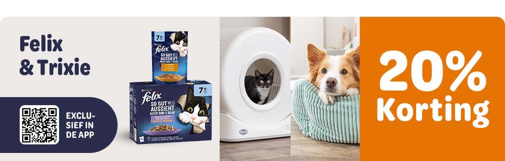 20% korting op Felix en Trixie – alleen via de app!