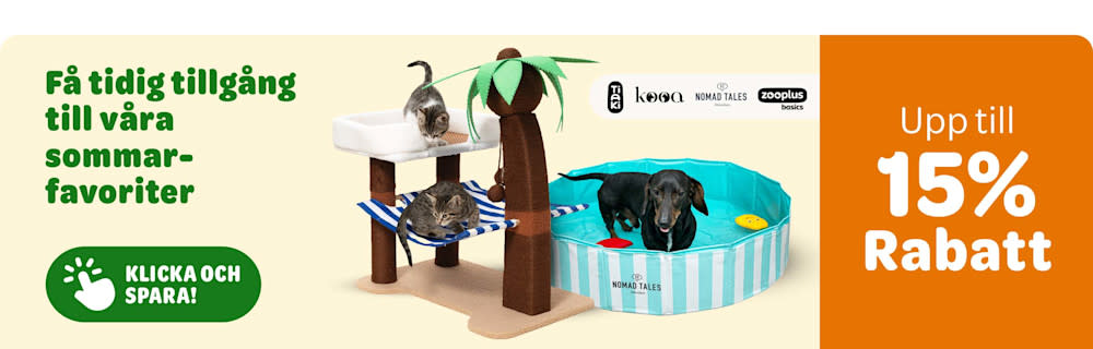 Upp till 15% rabatt på hund- och katttillbehör