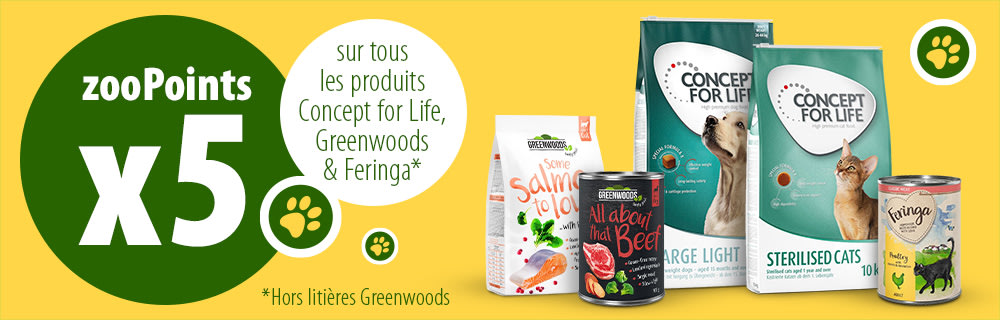 zooPoints x 5 sur Concept for Life, Feringa et Greenwoods