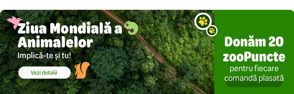 Ziua Mondială a Animalelor – alătură-te campaniei noastre de donații! 20 zooPuncte pentru fiecare comandă