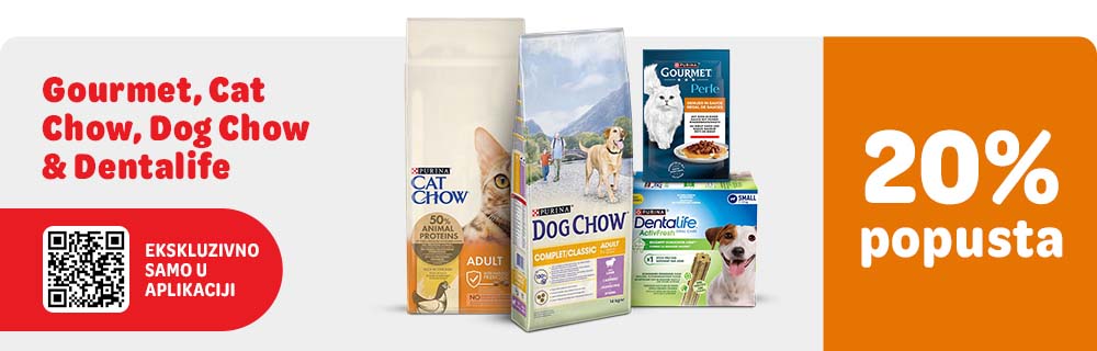 Gourmet, cat Chow, Dog Chow i dentalife, 20% popusta samo u aplikaciji