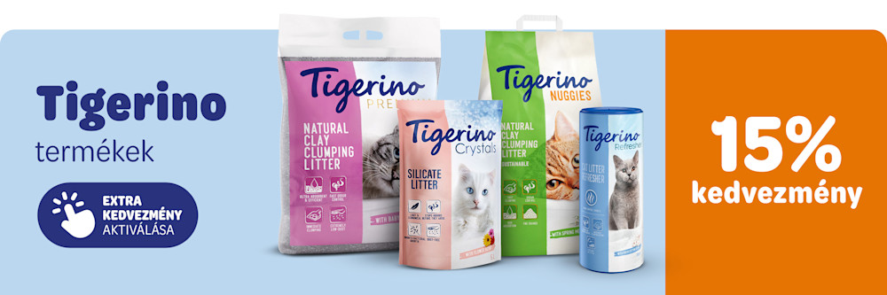 15% kedvezmény Tigerino termékekre