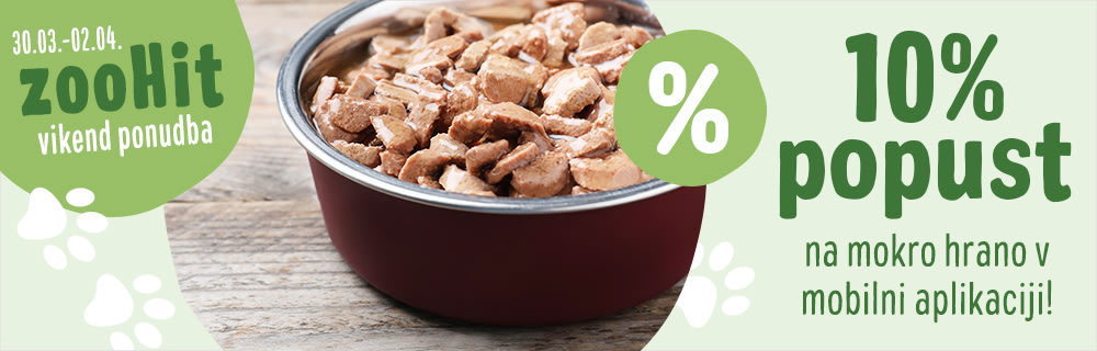 10% popust na mokro hrano v mobilni aplikaciji