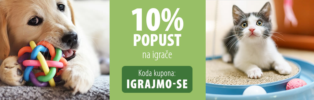 Izkoristite 10% popust na vse pasje in mačje igrače