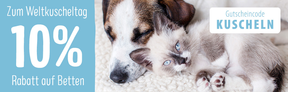 Jetzt 10% auf Katzen- und Hundebetten sichern!