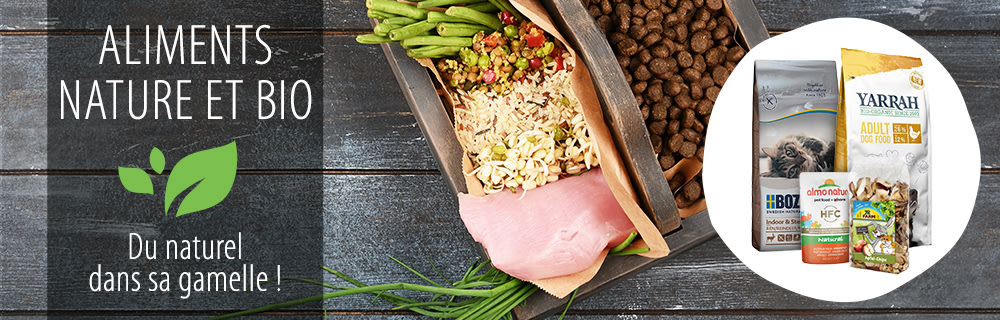 Aliments nature et bio pour tous les animaux