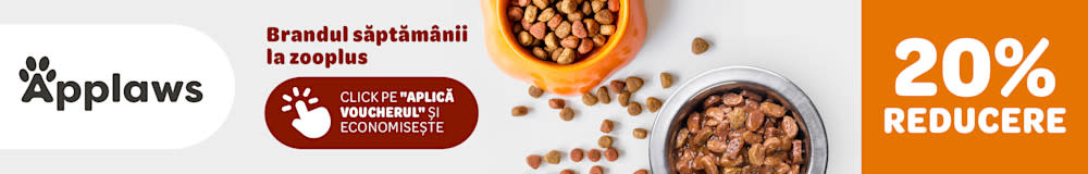 Brandul săptămânii la zooplus. APPLAWS. 20% reducere. Click pe Aplică voucherul și economisește.