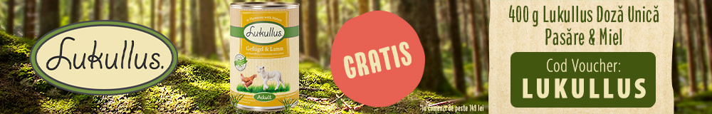 Lukullus conservă 1 x 400 g, Pasăre și miel GRATIS la comenzi de peste 149 LEI