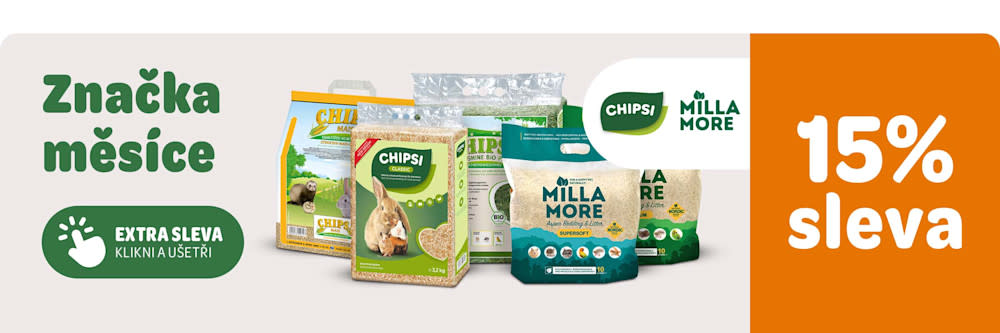 Značky měsíce: Chipsi a Millamore. 15% sleva. Extra sleva klikni a ušetři.