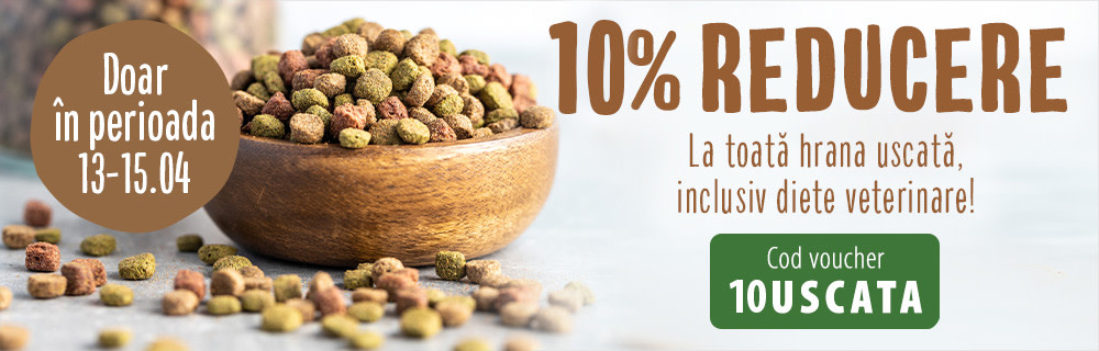 Aplică codul 10USCATA și ai 10% EXTRA reducere la orice hrană uscată îți dorești