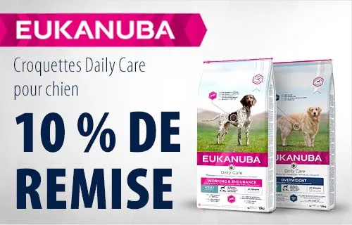 Croquettes Eukanuba Daily Care 12 ou 15 kg pour chien : 10 % de remise !