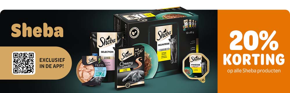 20% korting op Sheba via de app!