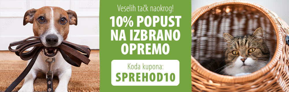 10% popust na povodce, ovratnice in transportne torbe