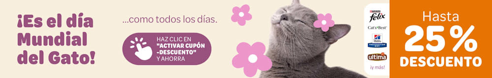 ¡Hasta un 25 % de descuento en productos seleccionados por el Día Mundial del Gato!
