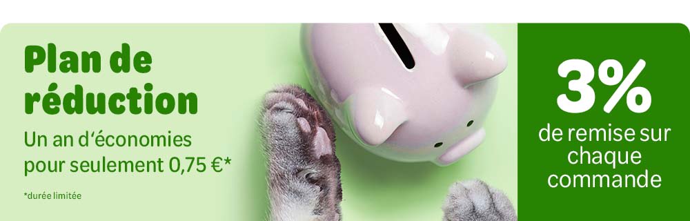 3 % de remise sur chaque commande – Plan de réduction personnel zooplus