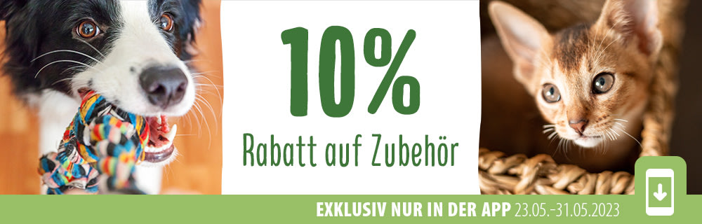 10% Rabatt auf Zubehör beim Kauf über die zooplus-App