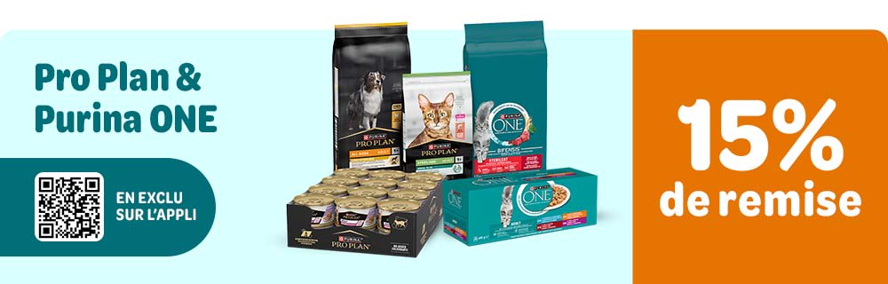 15 % de remise sur Purina Pro Plan sur l'appli