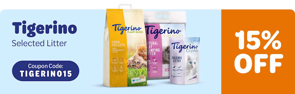 Scoop up 15% off Tigerino Litter. Use the coupon code 'TIGERINO15'