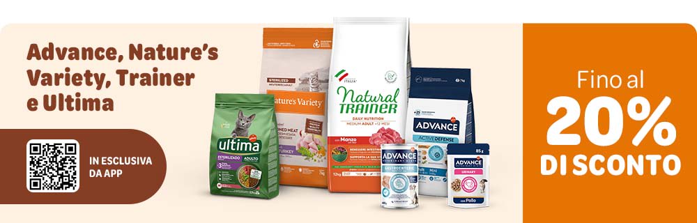 Fino al 20% disconto Advance, Nature's Variety, Trainer e Ultima