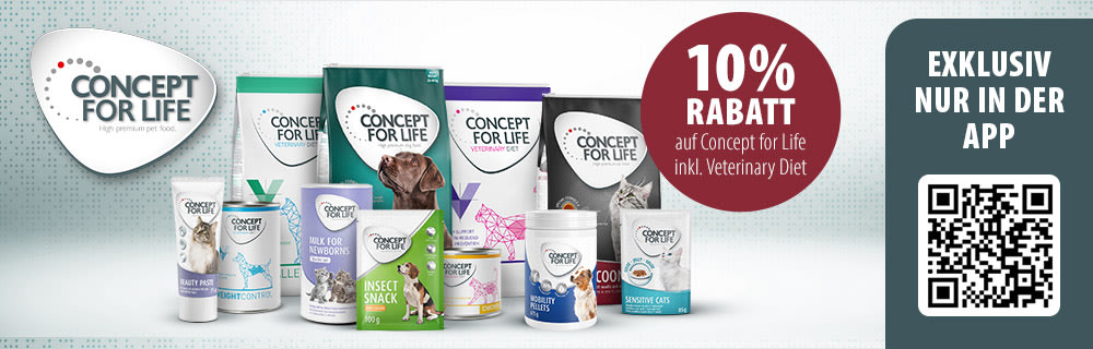 10% Rabatt auf Concept for Life in der zooplus-App