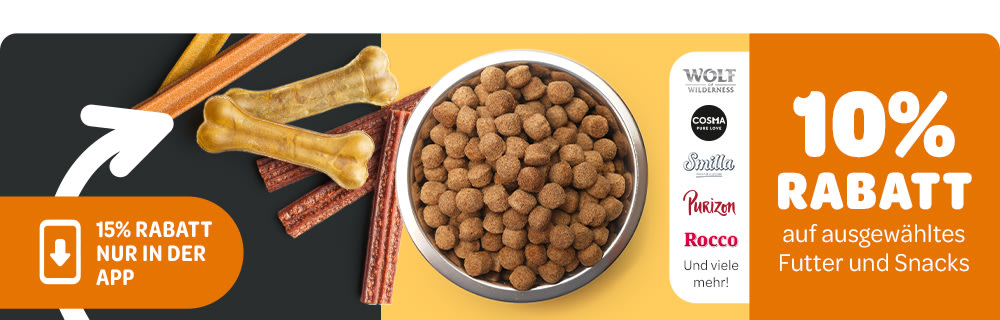 10% auf Futter & Snacks
