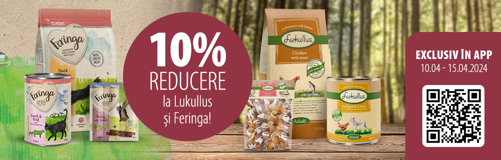 Ai 10% reducere la toată gama Lukullus & Feringa exclusiv în Aplicație!