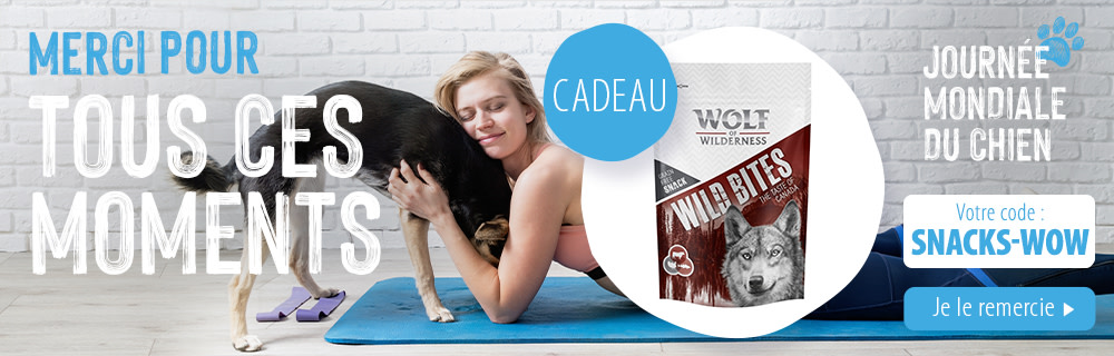 180 g de friandises Wolf of Wilderness Wild Bites The Taste Of Canada en cadeau !