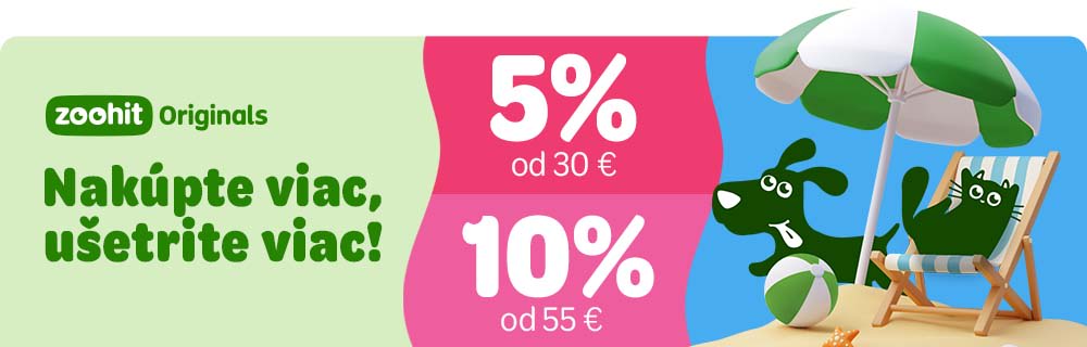 zoohit Originals - nakúpte viac, ušetrite viac! 5% zľava pri nákupe nad 30€ a 10% zľava pri nákupe nad 55€