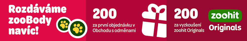 rozdáváme zooBody navíc! 200 za první objednávku v Obchodu s odměnami. 200 za vyzkoušení zoohit Originals