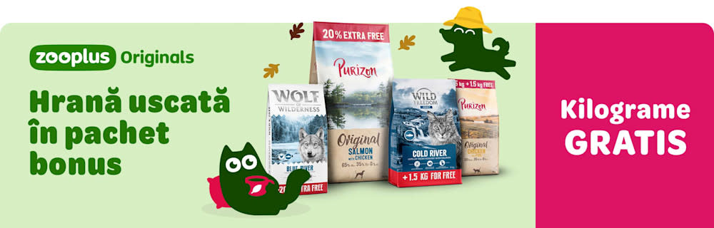 Hrană uscată în pachet bonus Purizon, Wolf of Wilderness, Wild Freedom. Kilograme gratis
