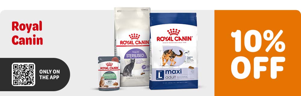 10% off Royal Canin: only on the app