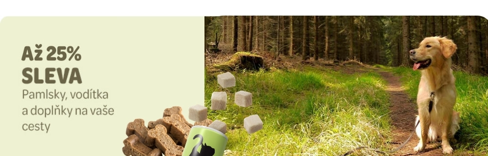 Pamlsky, vodítka a odplňky na vaše cesty. Až 25% sleva!