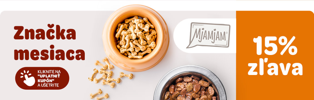 Značka mesiaca MjAMjAM s 15% zľavou. Kliknite na "Uplatniť kupón" a ušetrite