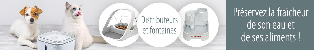 Fontaines et distributeurs pour chien et chat