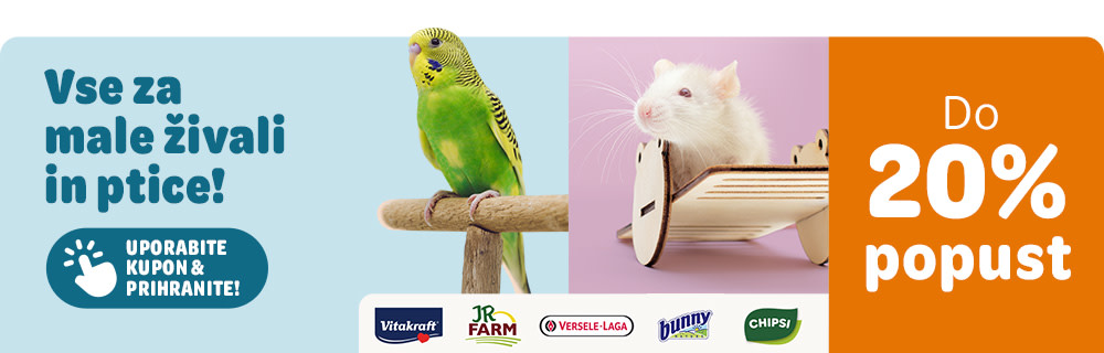 Vse za male živali in ptice! Do 20% popust