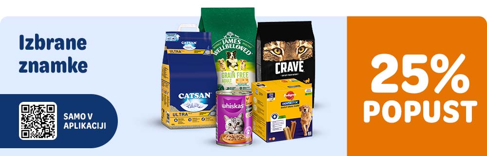 25% popust naizbrane znamke. Samo v aplikaciji