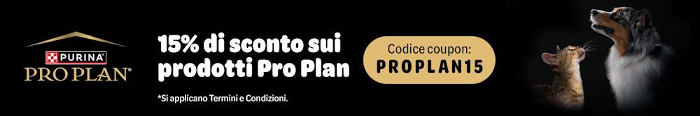 15% di sconto sui prodotti Pro Plan.
