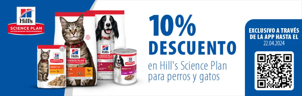 10 % de descuento en Hill's Science Plan a través de la App