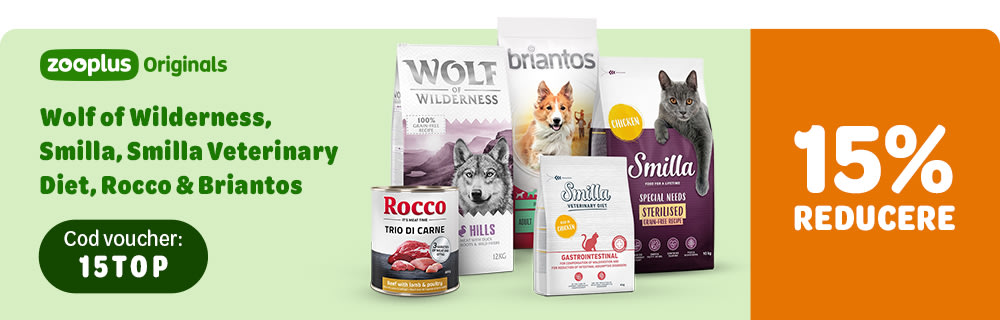 zooplus Originals - 15% reducere la Wolf of Wilderness, Smilla, Smilla Veterinary Diet, Rocco & Briantos