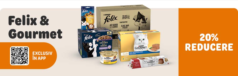20% reducere la Felix & Gourmet. Exclusiv în APP.