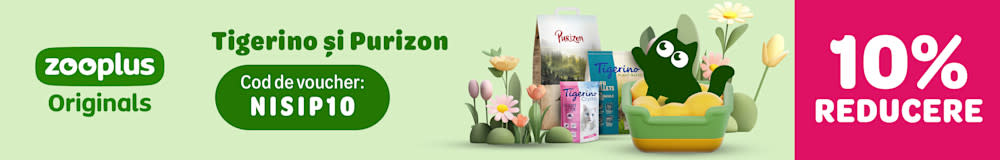 Tigerino și Purizon. Așternut pentru pisici. 10% REDUCERE. Cod de voucher: NISIP10