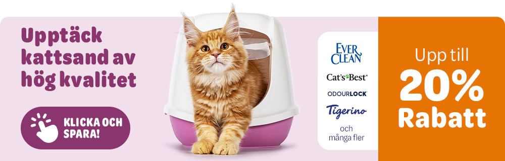 Upp till 20% rabatt på kattsand