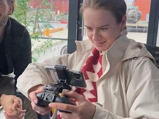 Sofie driving the drone