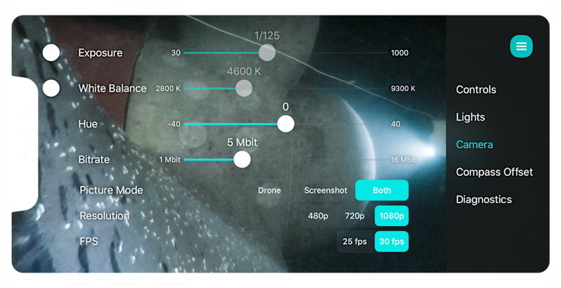 Adjust app settings for your dive