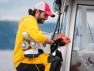Fisherman posing with catch