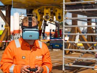 Global Maritime using the MovieMask while piloting the drone