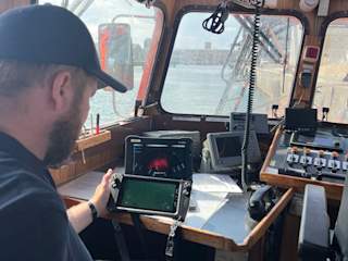 Trond inspecting the footage from X3