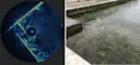 Pool walls, rocks, sand waves and barrier