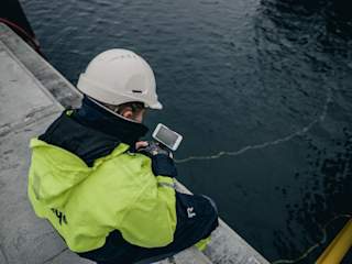 The Blueye Pioneer doing inspections at Valset ferry quay